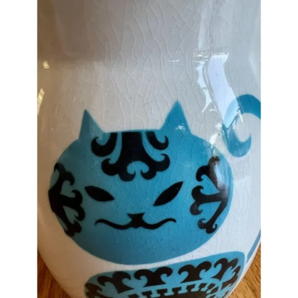 Arabia Finland‎ Scandinavian Mod Kitty Blue Cat Large Pitcher Vintage